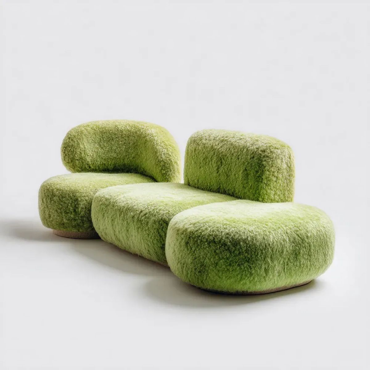 2-elementowa modułowa sofa w kształcie L z poliestru, oliwkowozielona, 220 × 100 × 70 cm